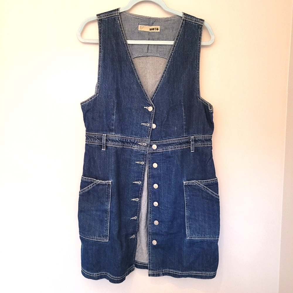 MOTO by Top Shop Jean Button Up Mini Dress